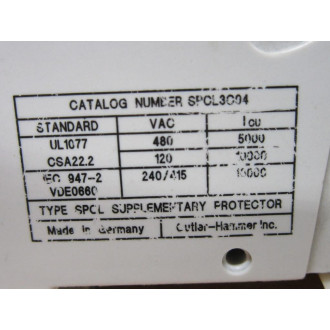 Cutler Hammer SPCL3C04 Eaton Circuit Breaker - Used