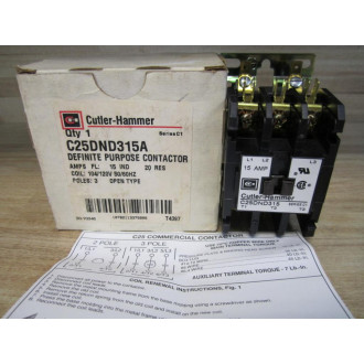 Cutler Hammer C25DND315A Eaton Definite Purpose Contactor