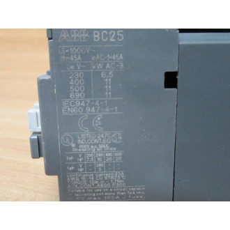 ABB BC25-30-10 Contactor BC25-30-10-01 - Used