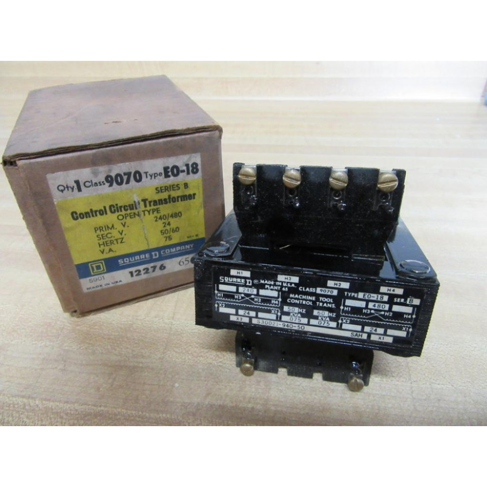 Square D 9070-EO-18 Transformer 9070-E0-18