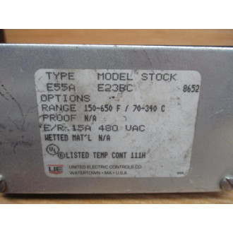 United Electric Controls E23BC Temperature Switch E55A-E23BC 14.5' - New No Box