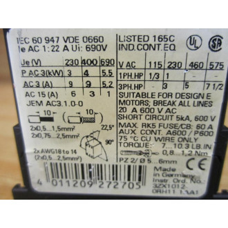 Siemens 3RT1016-1BB41 Contactor 3RT10161BB41 (Pack of 2) - Used