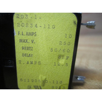 Airpax 203-1-20234-110 IO Rocker Switch 203120234110 - Used