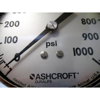 Ashcroft 35 1009 AW 02L Pressure Gauge 351009AW02L Range:0-1000 PSI