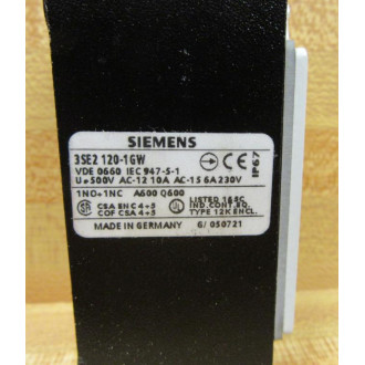Siemens 3SE2 120-1GW Position Switch 3SE21201GW WO Head