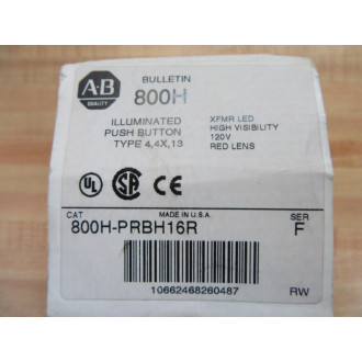 Allen Bradley 800H-PRBH16R Push Button Switch