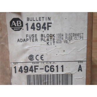 Allen Bradley 1494F-C611 Fuse Block Adapter Kit 1494FC611 - New No Box