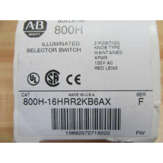 Allen Bradley 800H-16HRR2KB6AX Selector Switch