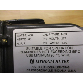 Lithoina Hi-Tek TE 400M 277 HSG HID Fixture TE 400M277HSG - Used