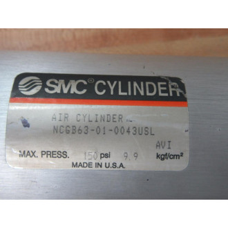 SMC NCGB63-01-043USL Cylinder NCGB6301043USL - Used