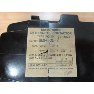 Matsushita BMF6-25-2 Contactor BMF6252 - Used