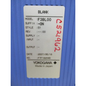 Yokogawa F3BL00-0N Blank Module F3BL000N