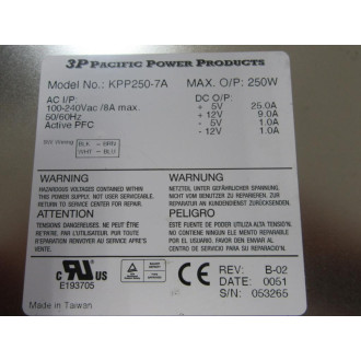 Pacific Power Products KPP250-7A Power Supply KPP2507A - Used