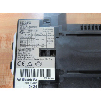 Fuji Electric SC-03G Contactor SC03G US Cat. No. 4GC0A001 - New No Box