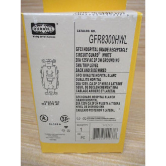 Hubbell GFR8300HWL GFCI Hospital Grade Receptacle