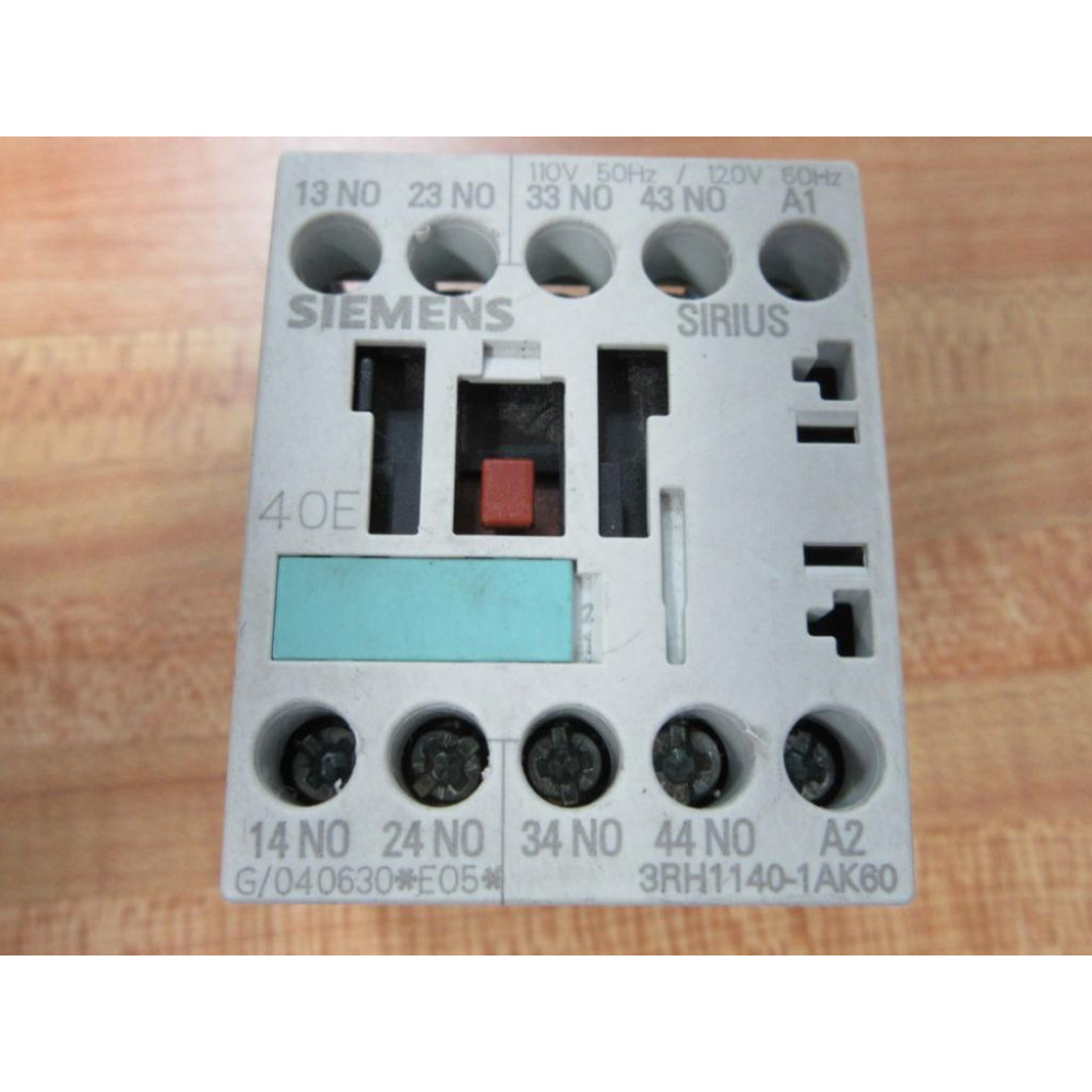 Siemens 3RH1140-1AK60 Control Relay 3RH11401AK60 - Used