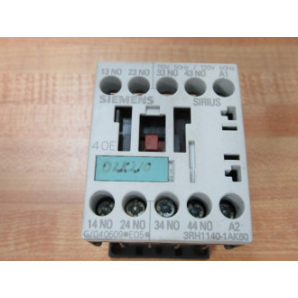 Siemens 3RH1140-1AK60 Control Relay 3RH11401AK60 - New No Box