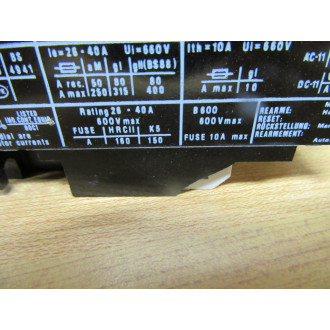 Ward Leonard WRIL0-33 Overload Relay WRIL033 26-40 A