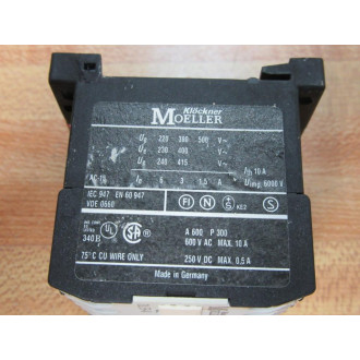 KlocknerMoeller DILER-40-230V50HZ-240V60HZ Contactor Relay DILER40 - Used