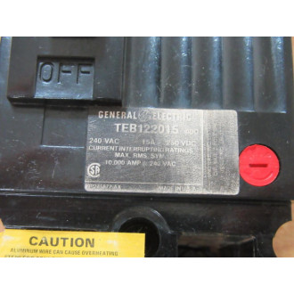 General Electric TEB122015 Circuit Breaker 15A 2P GE - New No Box
