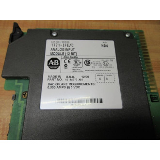 Allen Bradley 1771-IFE Module Ser.C, Rev. N04, FW Rev. B, 96188677 A01