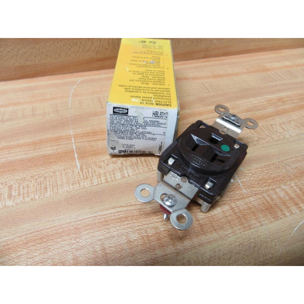 Hubbell HBL8310 Single Brown Receptacle