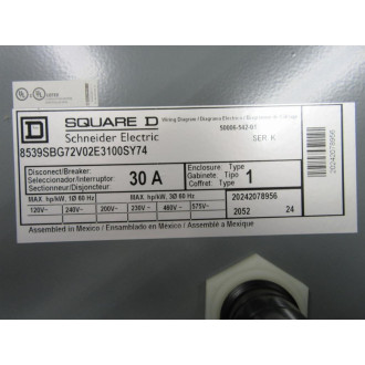 Square D 8539SBG72V02E3100SY74 AC  Motor Starter