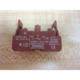 Siemens 3SB14-30-0C Block 3SB14300C 3SB1430-0C - New No Box