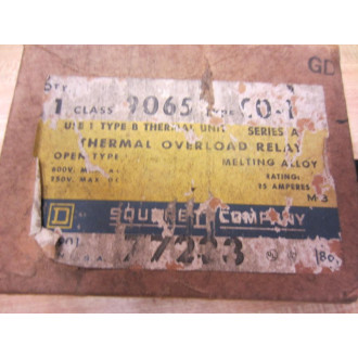 Square D 9065-C0-1 Overload Relay 9065CO1 Series A