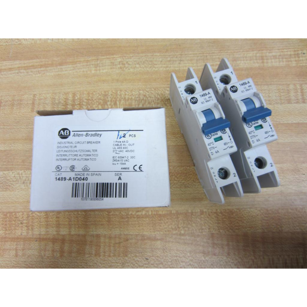 Allen Bradley 1489-A1D040 Circuit Breaker Series A (Pack of 2)