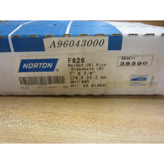 Norton 66261138590 Fiber Disc Grit 80G 7"x78" (Pack of 25)