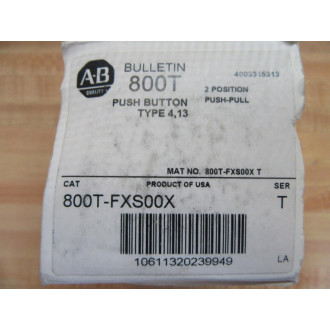 Allen Bradley 800T-FXS00X Red Switch w800T-XAY 800T-N330