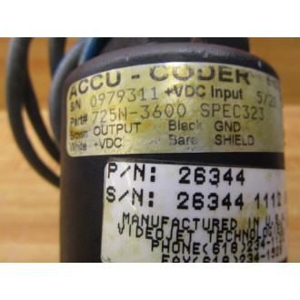 Accu-Coder 725N-3600 Encoder 725N3600 Missing Pins - Used