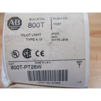 Allen Bradley 800T-PT26W Push Button Switch