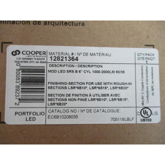 Cooper EC6B10208035 6" Cylinder Light Engine 12821364