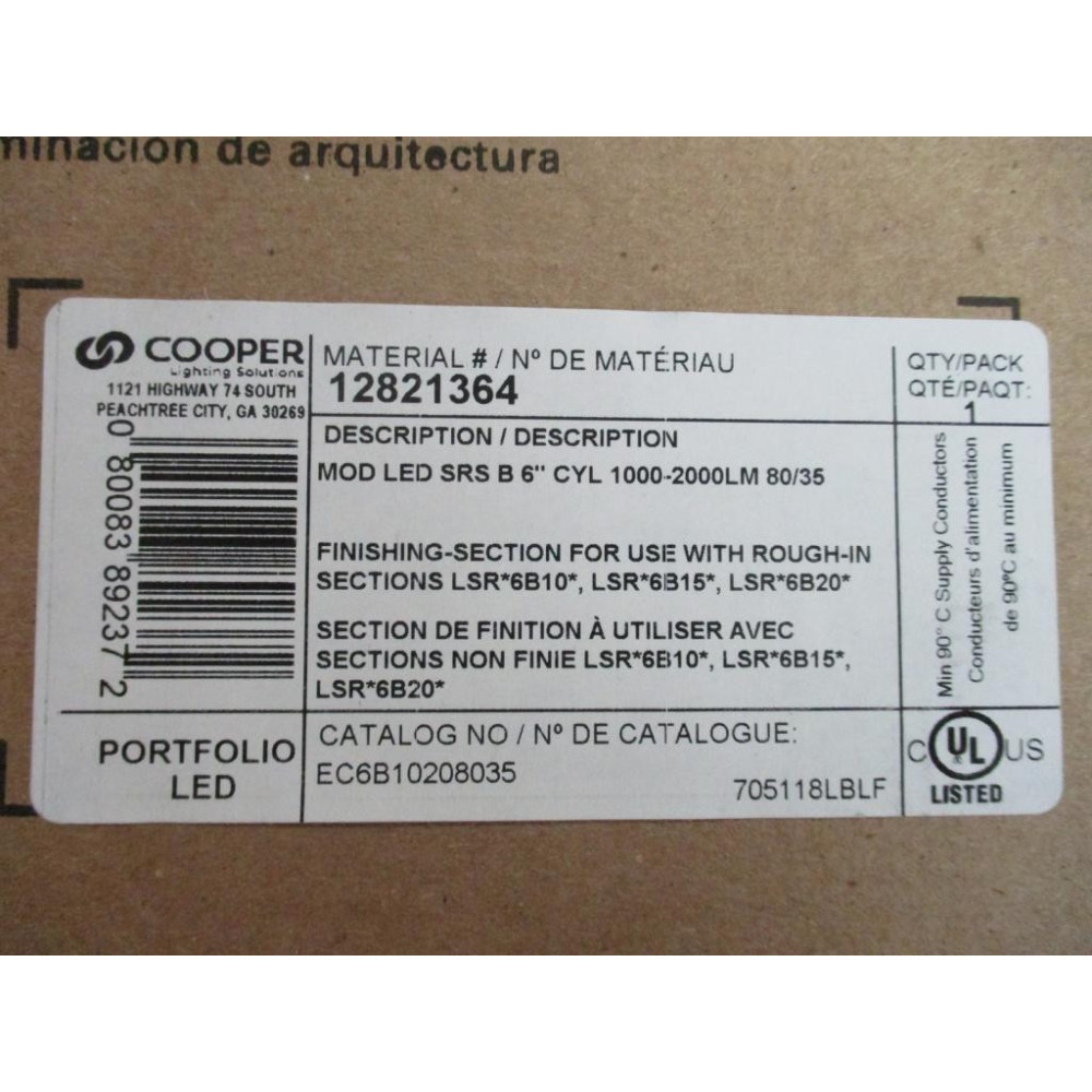 Cooper EC6B10208035 6" Cylinder Light Engine 12821364