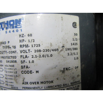 Marathon 000569-13 Air Over Motor 00056913 - Used