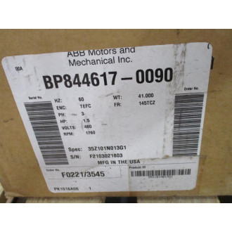 ABB Baldor Reliance 35Z101N013G1 Motor 1.5HP 3 Phase 460V 1760RPM