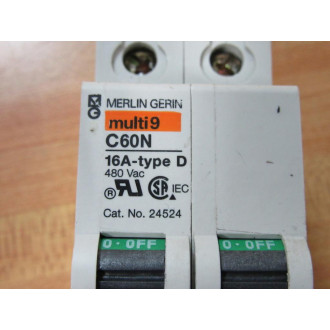 Merlin Gerin 24524 Square D Breaker 16A MG24524 Schneider - Used