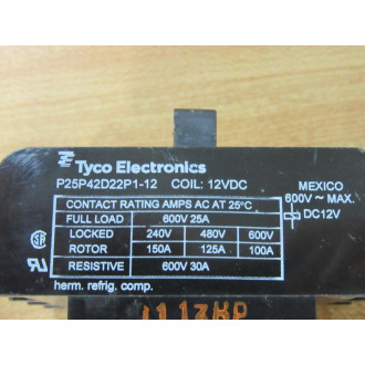 Tyco P25P42D22P1-12 Contactor P25P42D22P112 - Used
