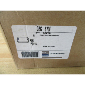 O-ZGedney OZG 670F 2" Cast Conduit Body Cover (Pack of 5)