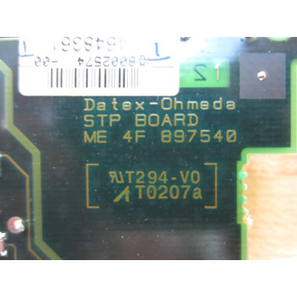 Datex-Ohmada ME 4F 897540 STP Board ME4F897540 - Used