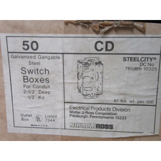 Midland Ross 785991-10325 Steelcity Switch Box 78599110325 (Pack of 50)
