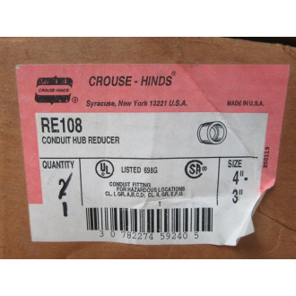 Cooper Crouse Hinds RE108 4" - 3" Conduit Hub Reducer