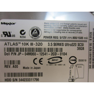 Maxtor KU36J461 ATLAS 10K III-320 Hard Drive JP-04M060-12541-2CD-01D4 - Used