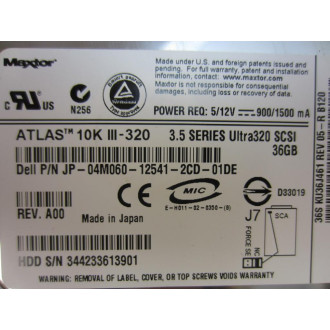 Maxtor KU36J461 ATLAS 10K III-320 Hard Drive JP-04M060-12541-2CD-01DE - Used