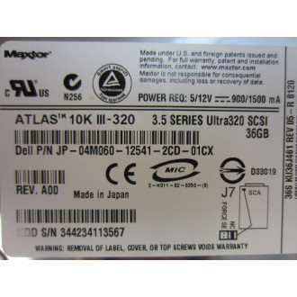Maxtor KU36J461 ATLAS 10K III-320 Hard Drive JP-04M060-12541-2CD-01CX - Used