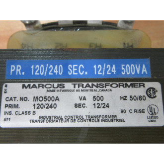 Marcus Transformer MO500A Industrial Control Transformer - Used