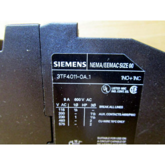 Siemens 3TF4011-0AS01 Contactor 3TF40110A1