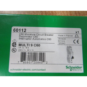 Schneider 60112 Square D Breaker 15A Merlin Gerin MG60112